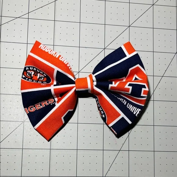 Auburn Tigers Kids Hair Bow - Navy and Orange - Picture 1 of 4